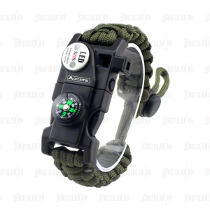 Orcamp Paracord Hayatta Kalma Kamp Bilekliği Yeşil