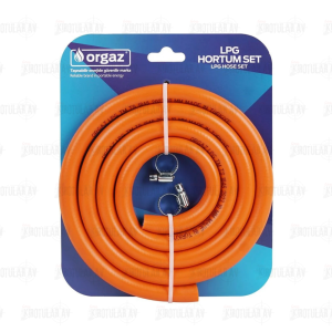 Orgaz Lpg Hortum Set Örgülü Turuncu