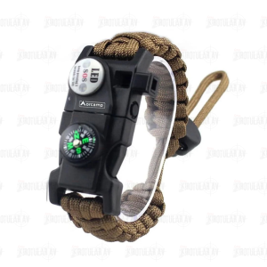 Orcamp Paracord Hayatta Kalma Kamp Bilekliği Kahve