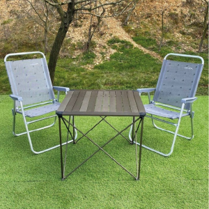 Nurgaz Campout Büyük Masa +2 Plaj Sandalye Set
