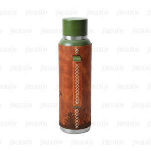 Nurgaz Campout Çift Katmanlı Termos 1500ml Deri Kaplı Yeşil